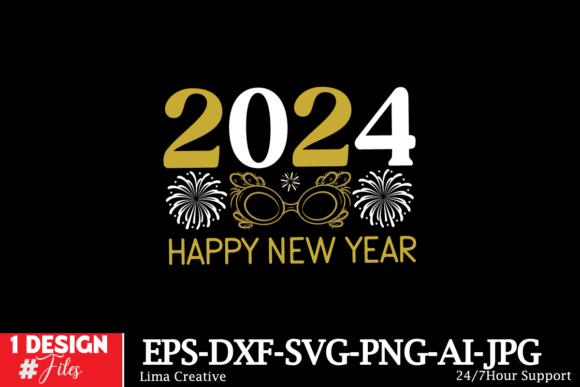 2024 Happy New Year SVG Cut File