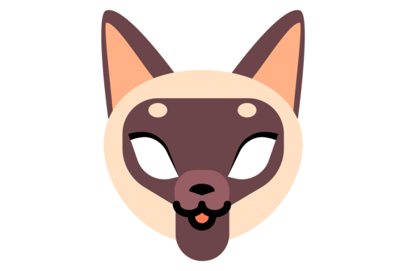 Cat Mask Funny Carnival Face for Graphic Design Projects
