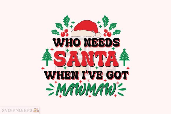 Fun Christmas Mawmaw Kid SVG Design for T-Shirt Graphics