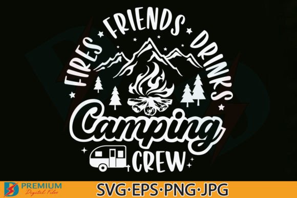 Funny Friends Camping Crew SVG, Camp PNG Graphics for T-Shirt Designs