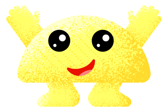 Happy Textured Shape Mascot for Local Business Branding