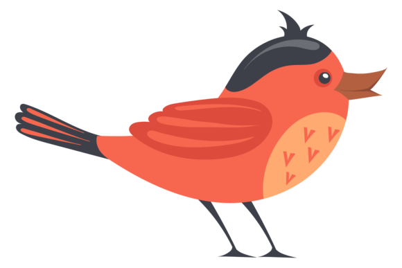 Red Bird Cute Character with Funny Feath - A Graphic Design Asset Review